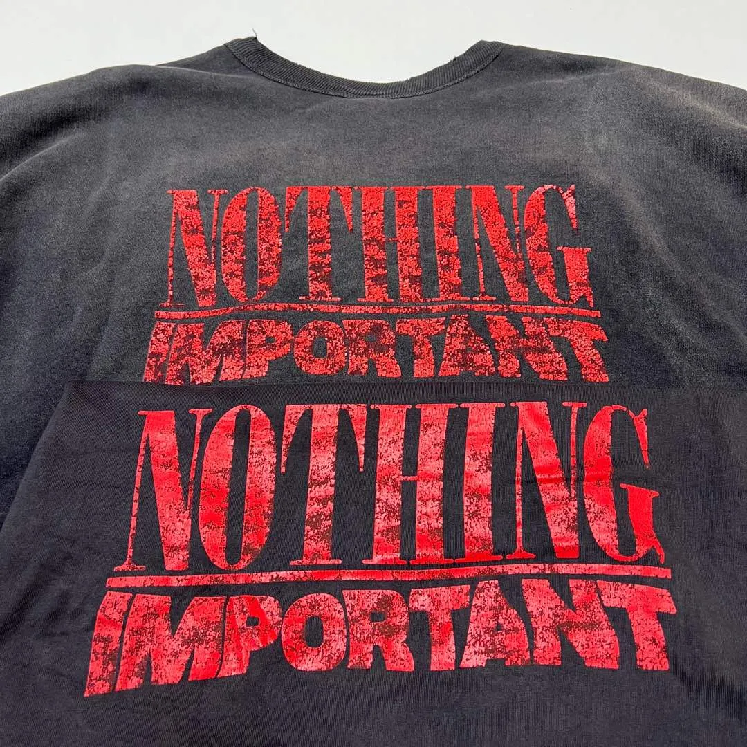 Top print restoration SAINT Mxxxxxx × Kosuke Kawamura KK_CRW SWT/NOTHNG IMP/BLK joint model Holy Infant Tadpole retro sweatshirt washed black S-XL
